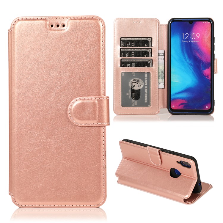 Extreme Series Wallet Stand TPU + PU Leather Protective Casing for Xiaomi Redmi Note 7 / Note 7S / Note 7 Pro (India) - Rose Gold-1