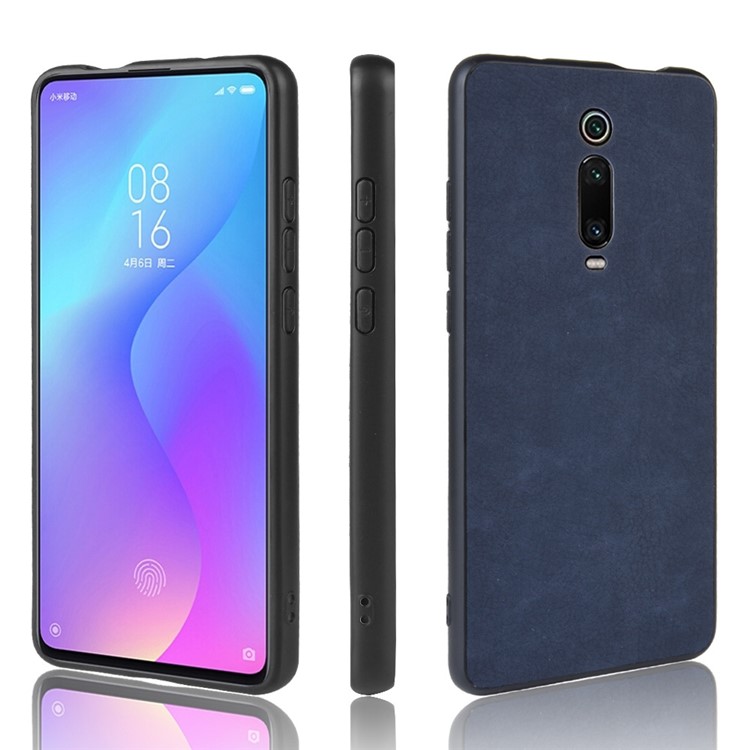 PU Leather Coated TPU + PC Back Phone Casing for Xiaomi Redmi K20/Mi 9T/Redmi K20 Pro/Mi 9T Pro - Dark Blue-1