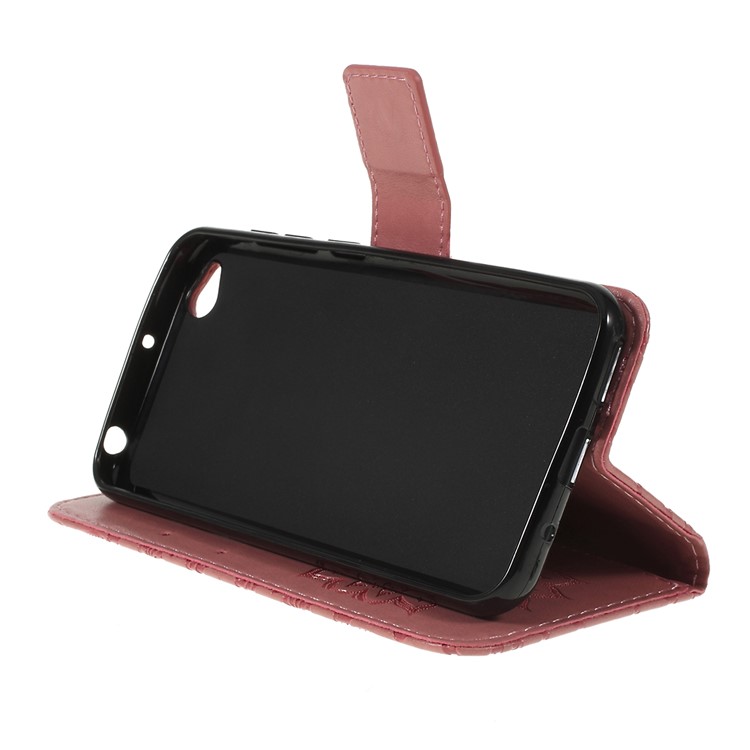 Imprint Sunflower Wallet Leather Stand Case for Xiaomi Redmi Go - Pink-2