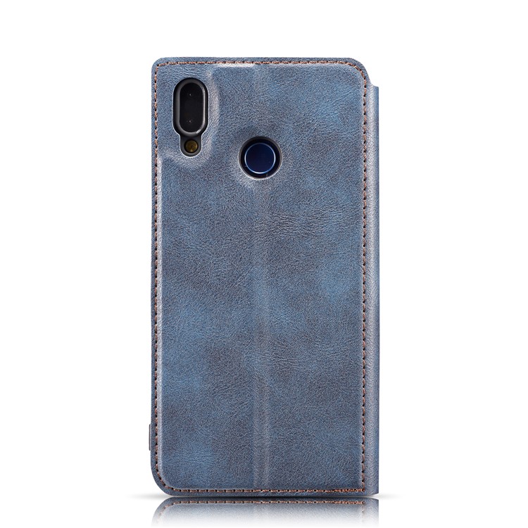 Ultra-thin Simple Style Leather Flip Phone Cover Case with Card Slots for Xiaomi Redmi Note 7 - Blue-5