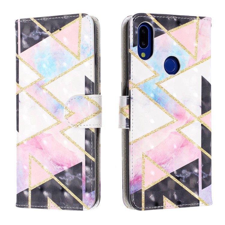 Light Spot Decor Pattern Printing Leather Wallet Stand Case for Xiaomi Redmi Note 7 / Redmi Note 7 Pro (India) / Redmi Note 7S - Geometric Figure-2