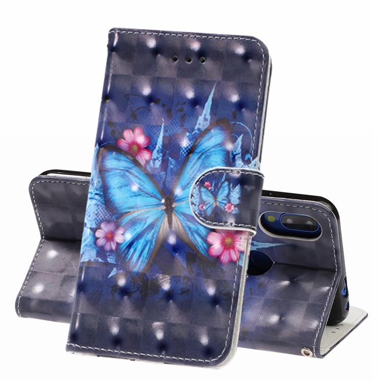 Light Spot Decor Pattern Printing Leather Wallet Stand Case for Xiaomi Redmi Note 7 / Redmi Note 7 Pro (India) / Redmi Note 7S - Butterfly and Flower-1