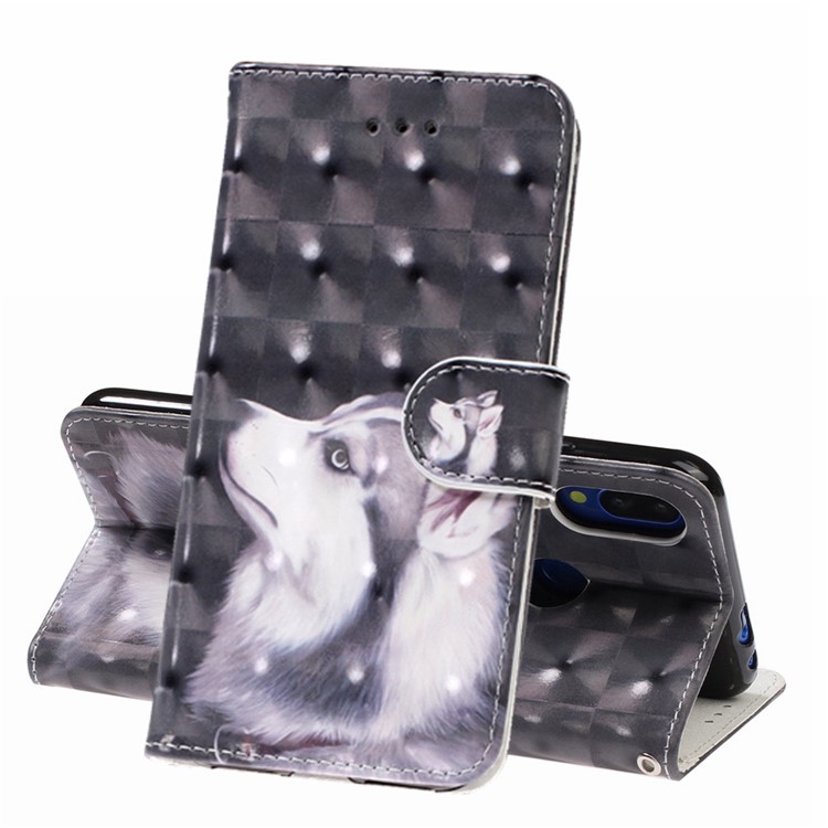 Light Spot Decor Pattern Printing Leather Wallet Stand Case for Xiaomi Redmi Note 7 / Redmi Note 7 Pro (India) / Redmi Note 7S - Fox-1