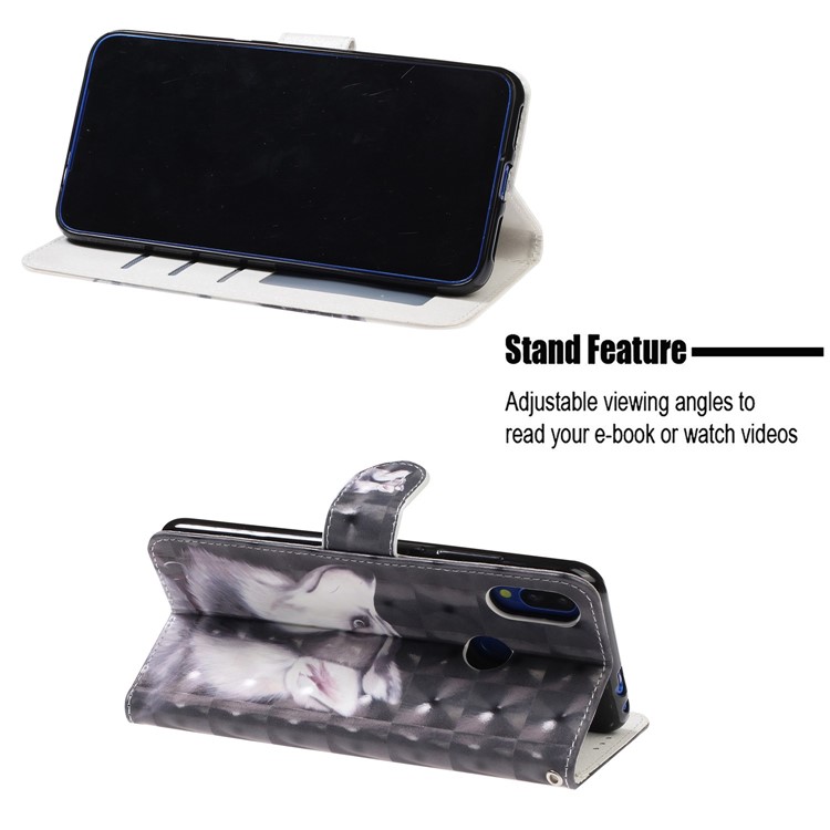 Light Spot Decor Pattern Printing Leather Wallet Stand Case for Xiaomi Redmi Note 7 / Redmi Note 7 Pro (India) / Redmi Note 7S - Fox-7