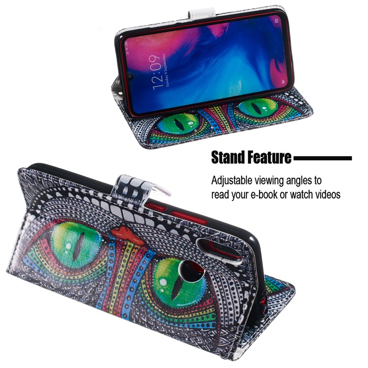 Pattern Printing Leather Wallet Stand Phone Cover for Xiaomi Redmi Note 7 / Note 7 Pro (India) / Note 7S - Style D-5