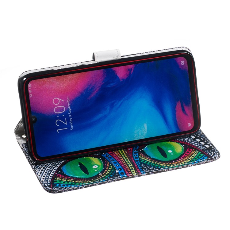 Pattern Printing Leather Wallet Stand Phone Cover for Xiaomi Redmi Note 7 / Note 7 Pro (India) / Note 7S - Style D-6