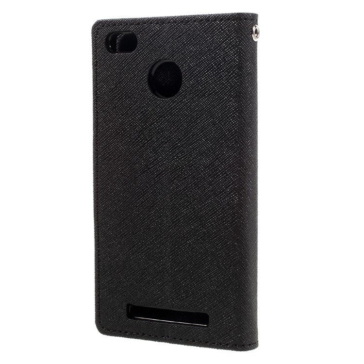 MERCURY GOOSPERY Fancy Diary Leather Wallet Phone Case for Xiaomi Redmi 3s - Black-2