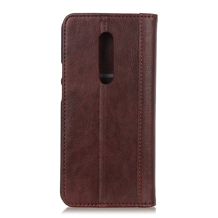 Auto-absorbed Litchi Texture Split Leather Cell Phone Case for Xiaomi Redmi K20 / Mi 9T / K20 Pro / Mi 9T Pro - Brown-3