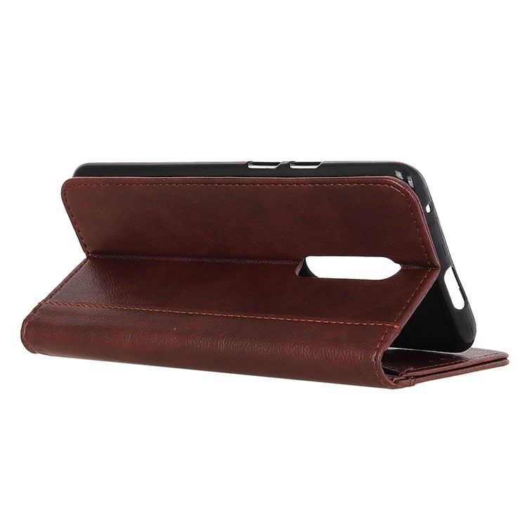 Auto-absorbed Litchi Texture Split Leather Cell Phone Case for Xiaomi Redmi K20 / Mi 9T / K20 Pro / Mi 9T Pro - Brown-4