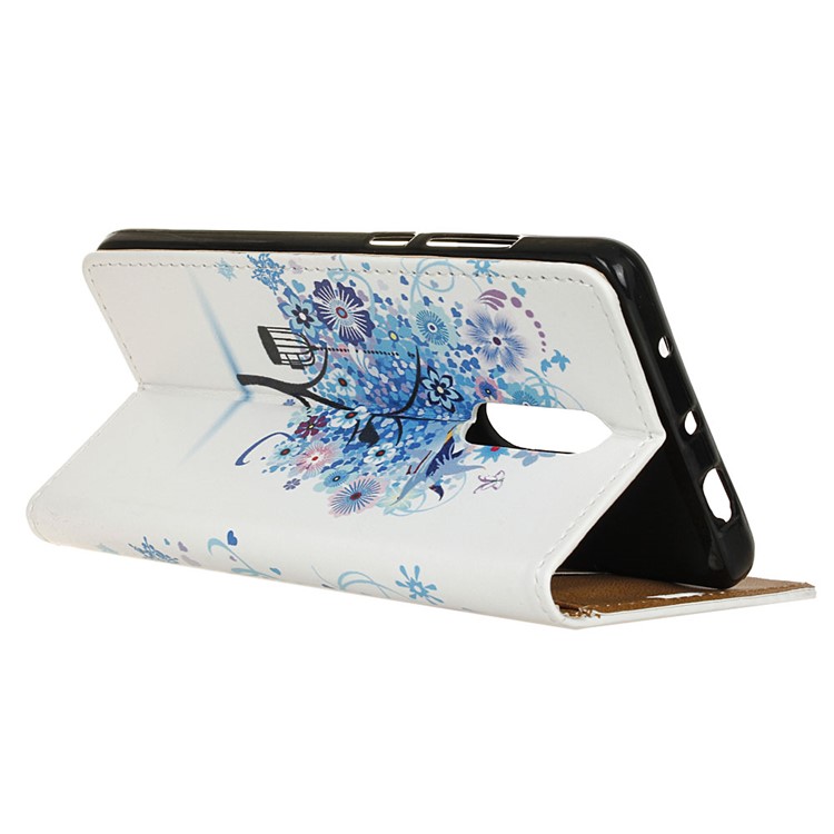 Pattern Printing Wallet Stand PU Leather Phone Shell for Xiaomi Redmi K20 / Mi 9T / K20 Pro / Mi 9T Pro - Blue Tree with Bird Cage-5