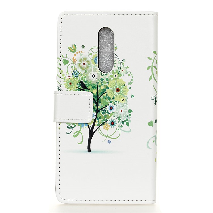 Pattern Printing Wallet Stand PU Leather Phone Shell for Xiaomi Redmi K20 / Mi 9T / K20 Pro / Mi 9T Pro - Green Tree with Bird Cage-2