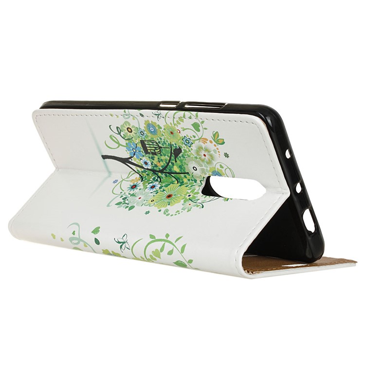 Pattern Printing Wallet Stand PU Leather Phone Shell for Xiaomi Redmi K20 / Mi 9T / K20 Pro / Mi 9T Pro - Green Tree with Bird Cage-5