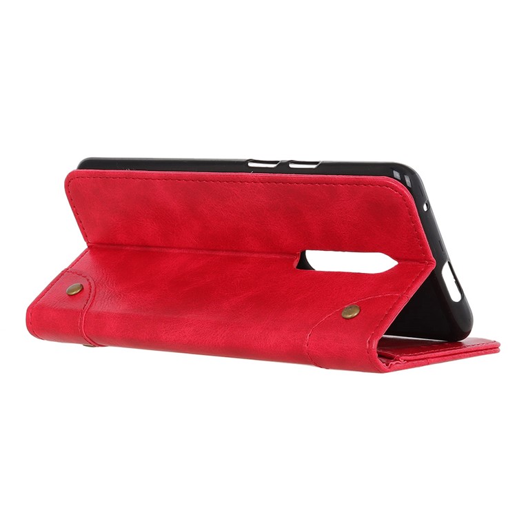 Auto-absorbed Split Leather Phone Shell for Xiaomi Redmi K20 / Mi 9T / K20 Pro / Mi 9T Pro - Red-4