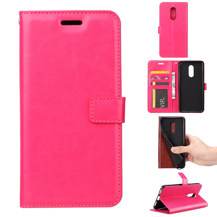 Crazy Horse Leather Wallet Case for Xiaomi Redmi K20 / Mi 9T / Redmi K20 Pro / Mi 9T Pro - Rose-1