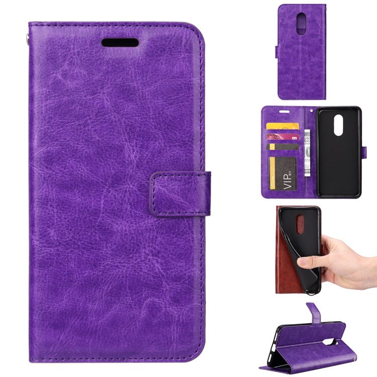 Crazy Horse Leather Wallet Case for Xiaomi Redmi K20 / Mi 9T / Redmi K20 Pro / Mi 9T Pro - Purple-1