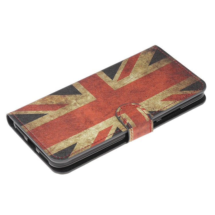 Atravessar A Textura Padrão De Impressão Flip Leather Wallet Stand Shell Do Telefone Para Xiaomi Redmi Note 7 / 7 Pro (índia) / Nota 7S - Bandeira Do Reino Unido-4