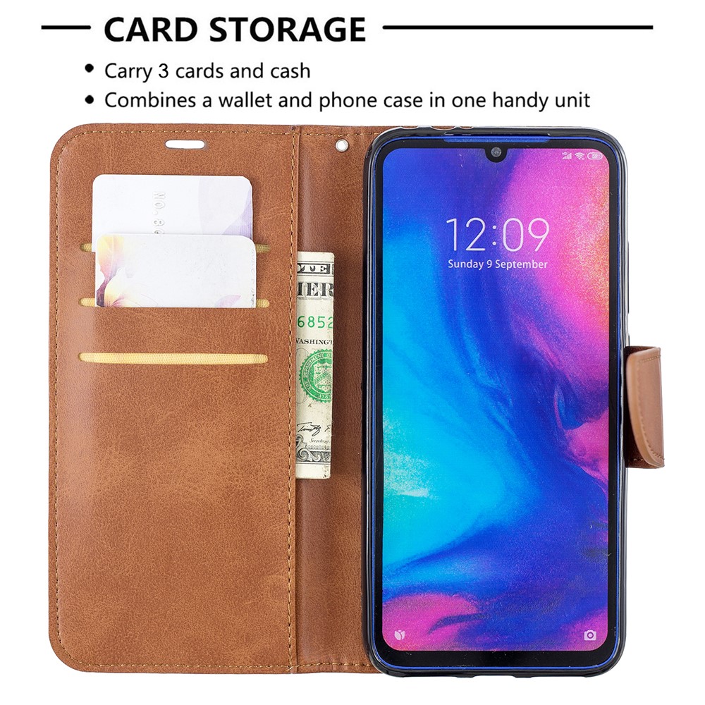 PU Leather Phone Cover for Xiaomi Redmi Note 7 / Note 7 Pro (India) / Note 7S - Brown-6