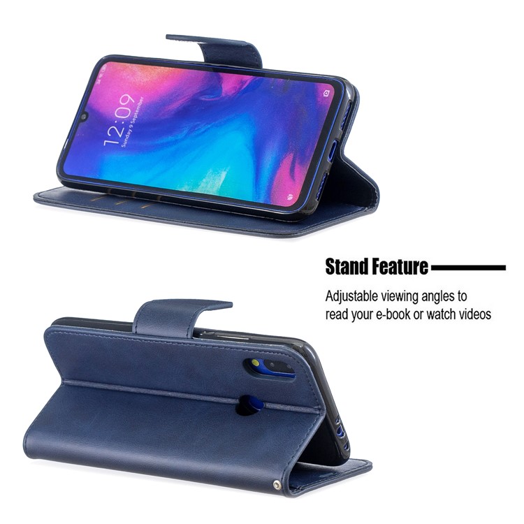 PU Leather Phone Cover for Xiaomi Redmi Note 7 / Note 7 Pro (India) / Note 7S - Blue-5