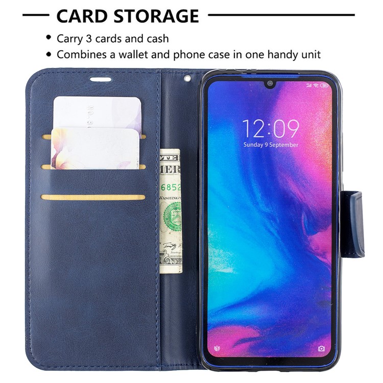 PU Leather Phone Cover for Xiaomi Redmi Note 7 / Note 7 Pro (India) / Note 7S - Blue-6