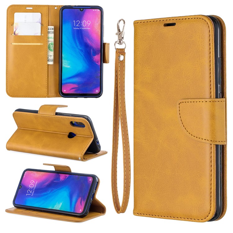 PU Leather Phone Cover for Xiaomi Redmi Note 7 / Note 7 Pro (India) / Note 7S - Light Brown-1