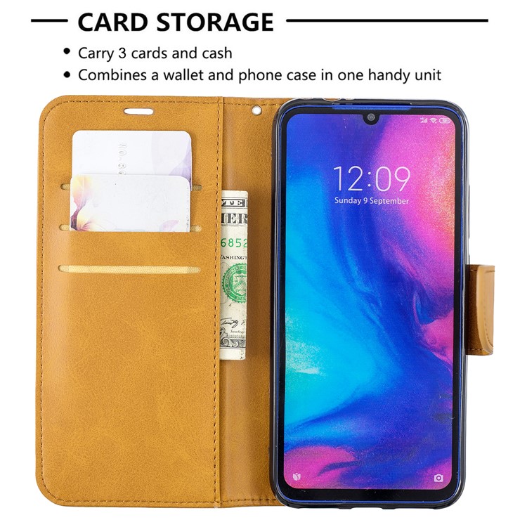 PU Leather Phone Cover for Xiaomi Redmi Note 7 / Note 7 Pro (India) / Note 7S - Light Brown-6