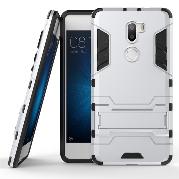 Cool Guard PC + TPU Hybrid Phone Case with Kickstand for Xiaomi Mi 5S Plus - Silver-2