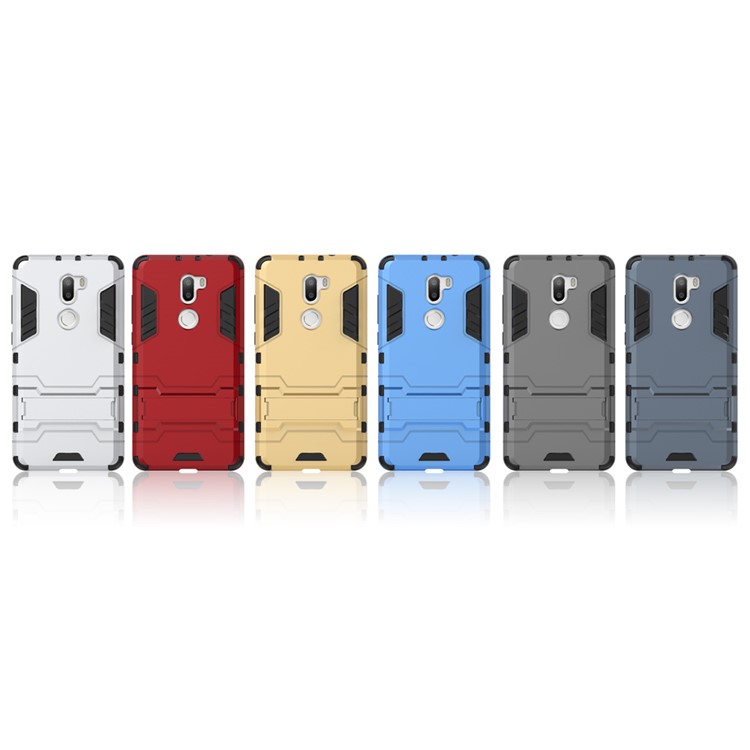 Cool Guard PC + TPU Hybrid Phone Case with Kickstand for Xiaomi Mi 5S Plus - Silver-3