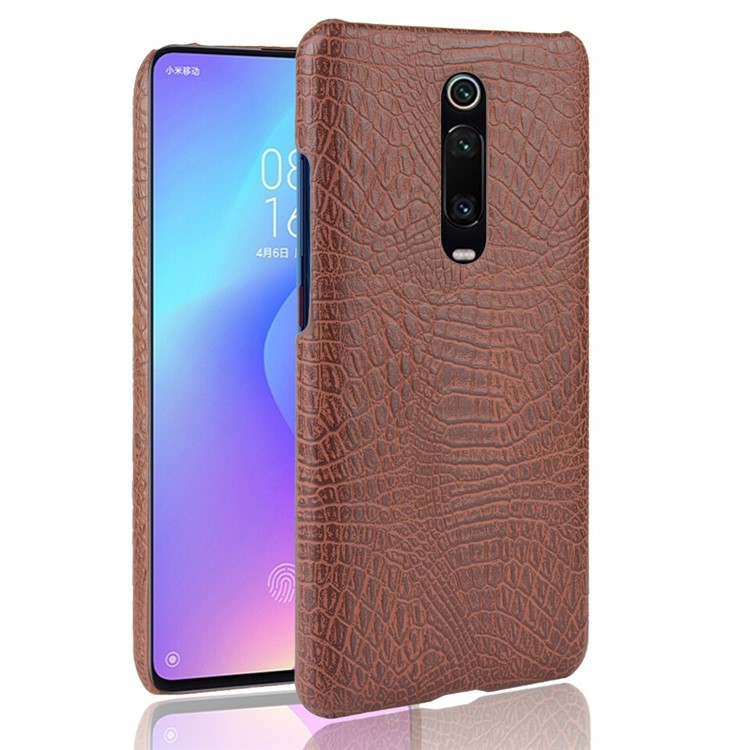 Crocodile Texture PU Leather Coated PC Phone Case for Xiaomi Redmi K20/Redmi K20 Pro/Xiaomi Mi 9T/Xiaomi Mi 9T Pro - Brown-1