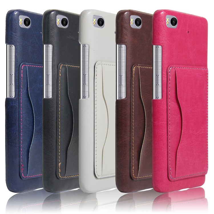 For Xiaomi Mi 5s Vintage Leather Coated Hard Case Phone Accessory - Black-6