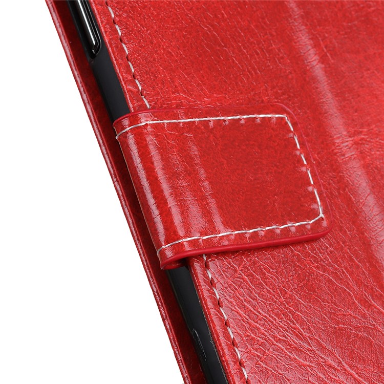 Crazy Horse Vintage Leather Wallet Stand Casing for Xiaomi Redmi 7A - Red-6