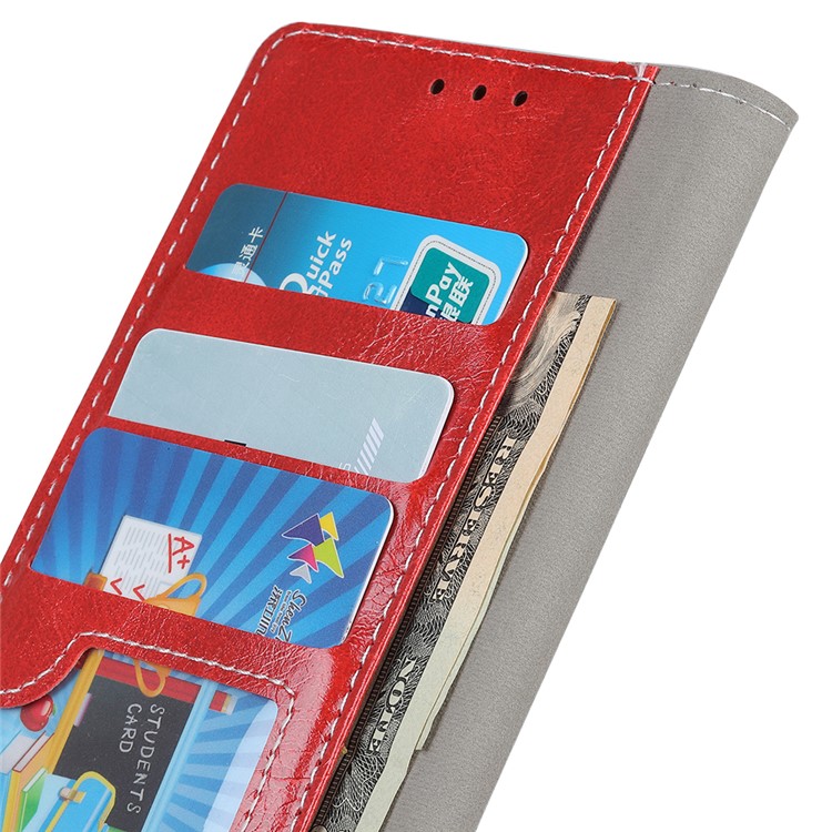 Crazy Horse Vintage Leather Wallet Stand Casing for Xiaomi Redmi 7A - Red-9