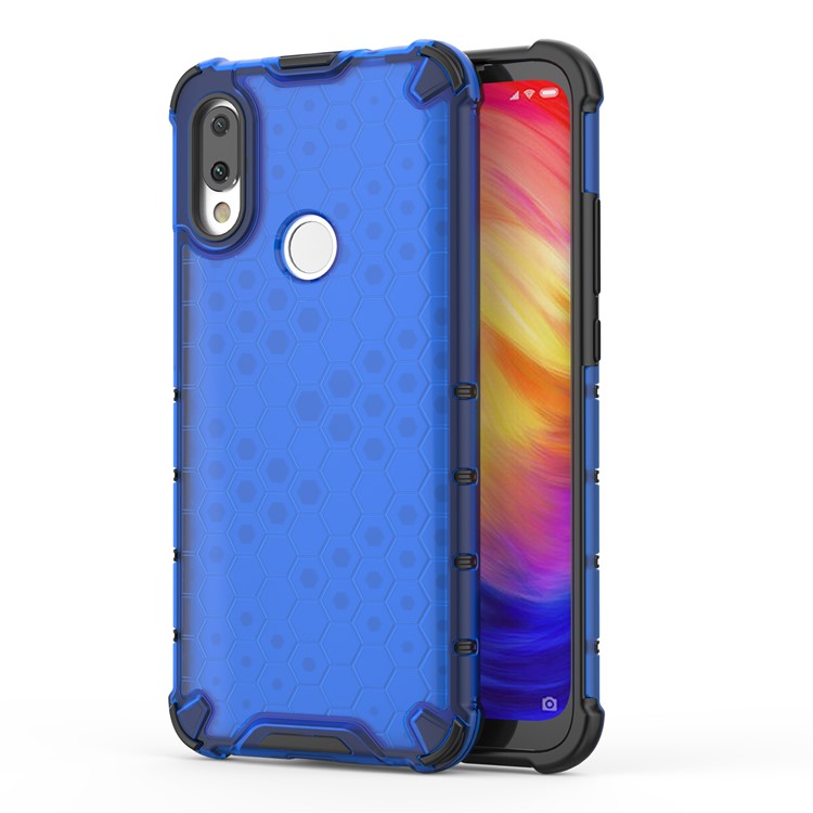Honeycomb Shock Absorber TPU + PC Phone Case Cover for Xiaomi Redmi 7 - Blue-1