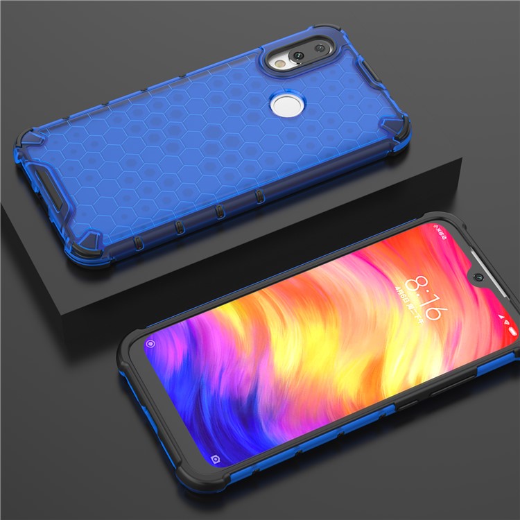 Honeycomb Shock Absorber TPU + PC Phone Case Cover for Xiaomi Redmi 7 - Blue-3