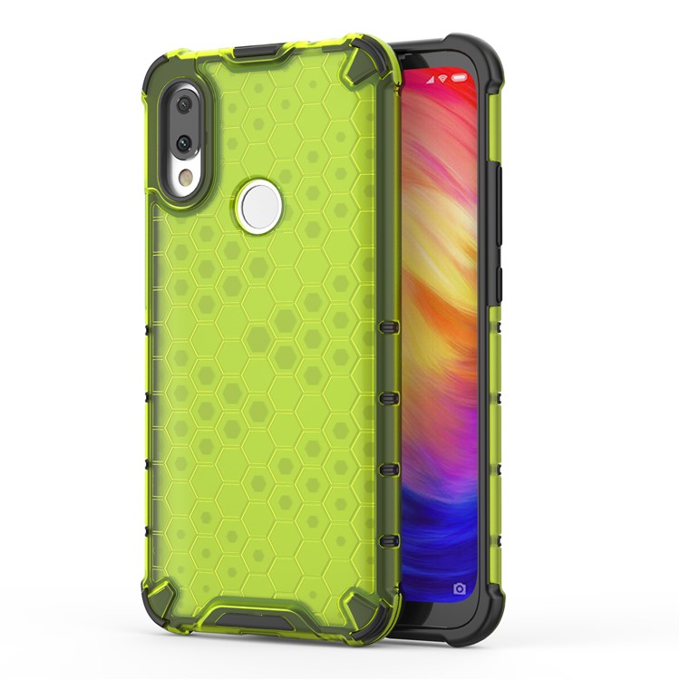 Honeycomb Shock Absorber TPU + PC Phone Case Cover for Xiaomi Redmi 7 - Green-1