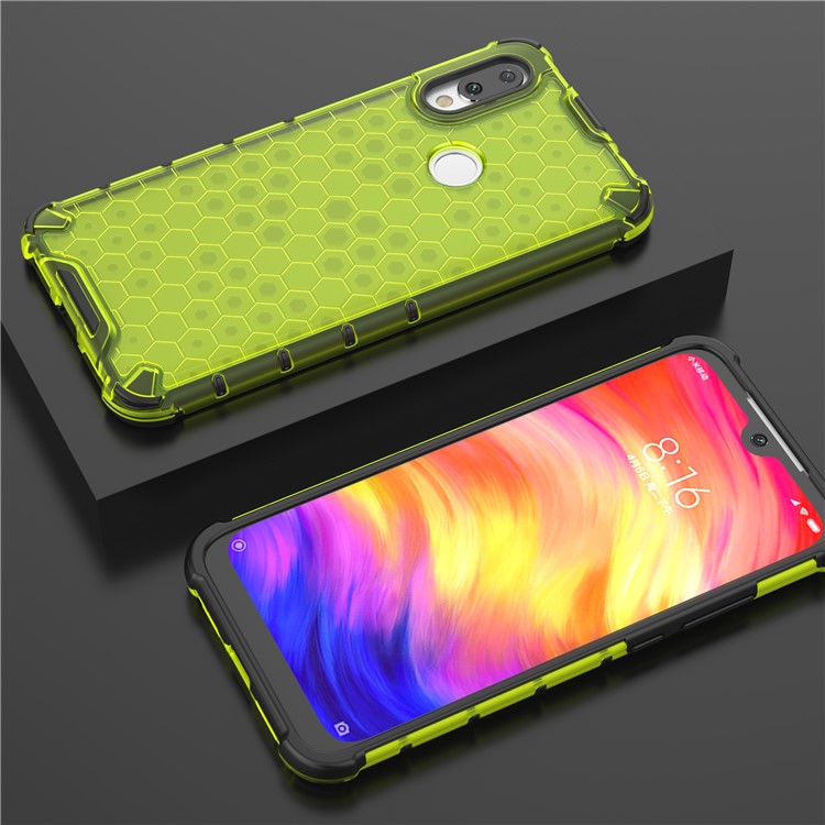 Honeycomb Shock Absorber TPU + PC Phone Case Cover for Xiaomi Redmi 7 - Green-3