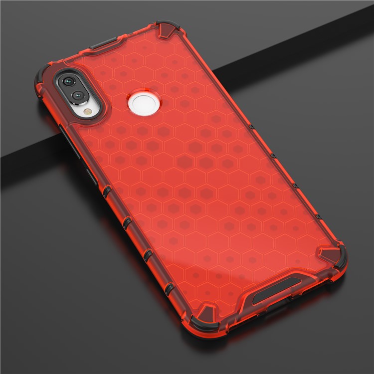 Honeycomb Pattern Shock-proof TPU + PC Hybrid Phone Case for Xiaomi Redmi Note 7 / Note 7 Pro (India) / Note 7S - Red-2