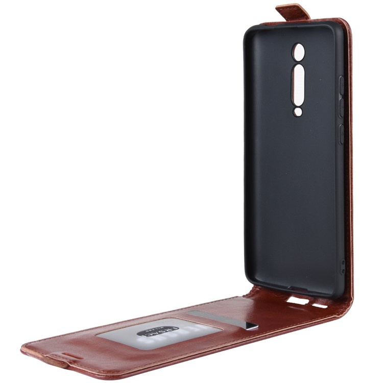 Leather Vertical Flip Phone Shell for Redmi K20 / K20 Pro / Mi 9T / Mi 9T Pro - Brown-2
