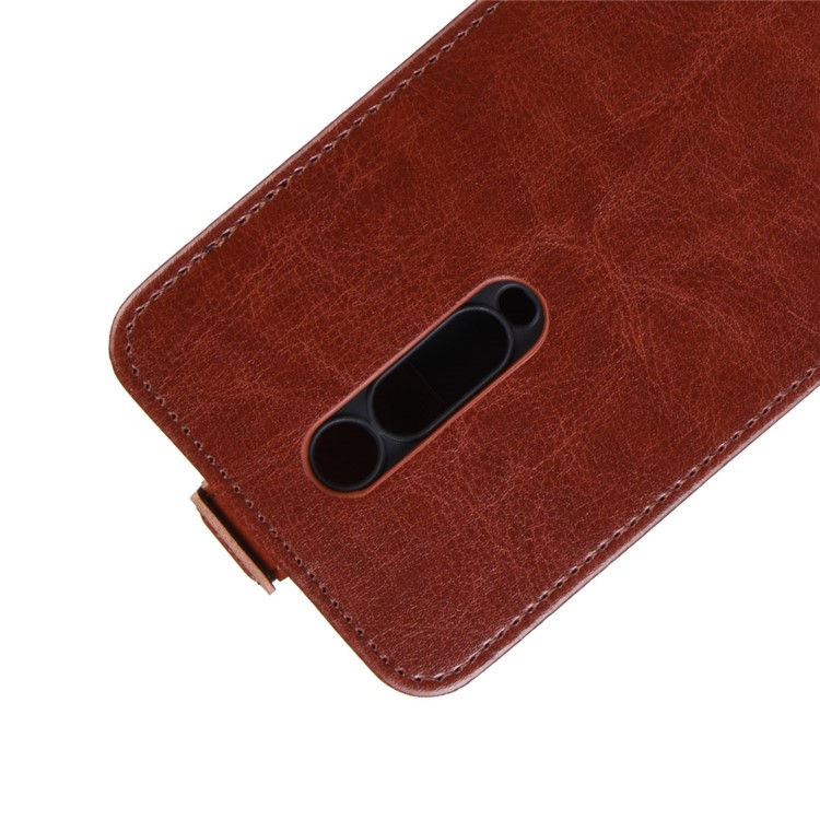 Leather Vertical Flip Phone Shell for Redmi K20 / K20 Pro / Mi 9T / Mi 9T Pro - Brown-3