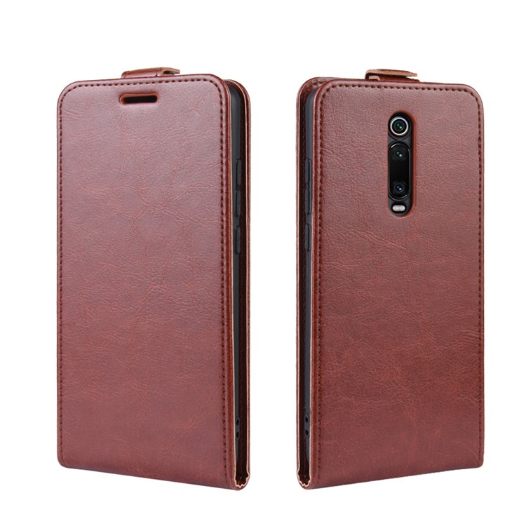 Leather Vertical Flip Phone Shell for Redmi K20 / K20 Pro / Mi 9T / Mi 9T Pro - Brown-5