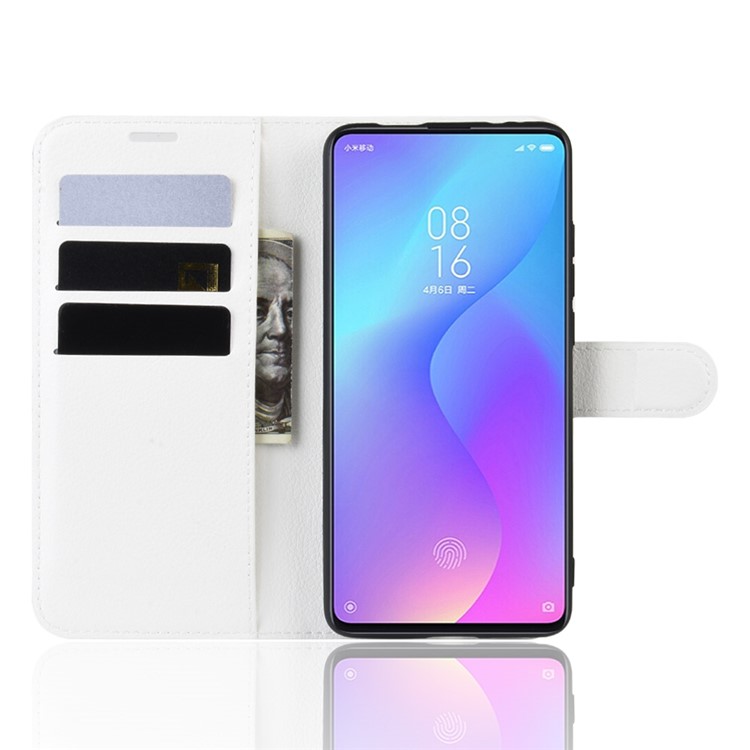 Litchi Skin Leather Phone Cover for Redmi K20 / K20 Pro / Mi 9T / Mi 9T Pro - White-4