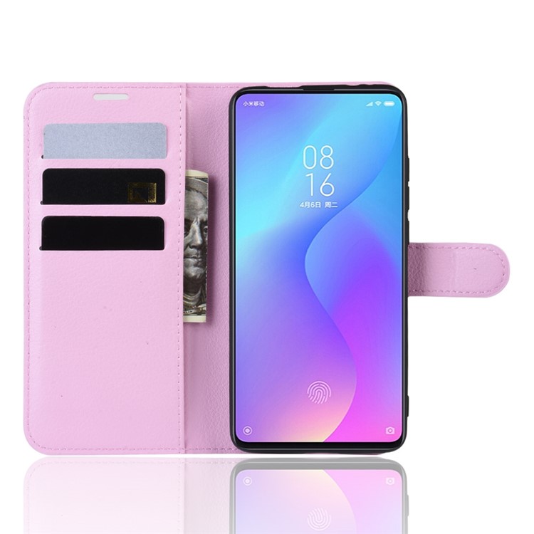 Litchi Skin Leather Phone Cover for Redmi K20 / K20 Pro / Mi 9T / Mi 9T Pro - Pink-4