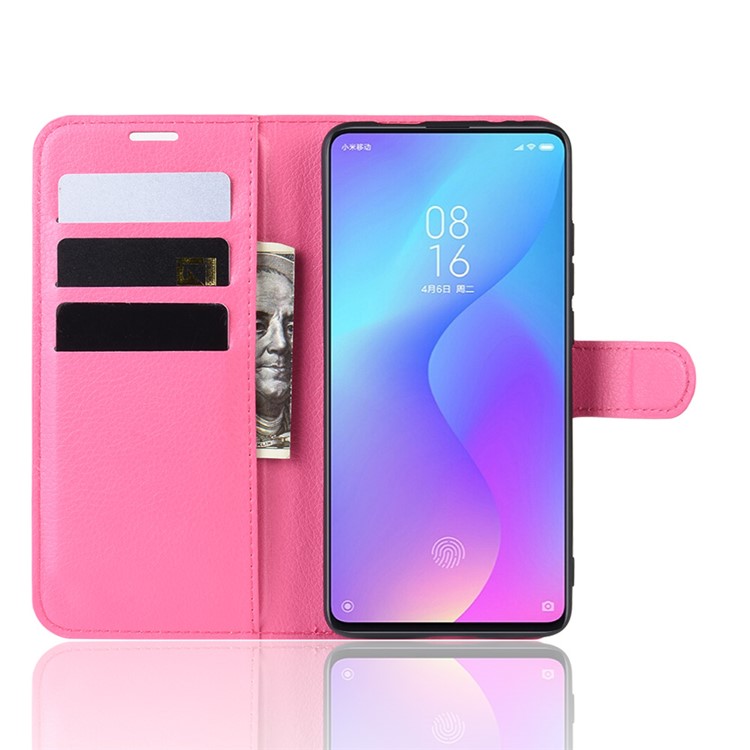 Litchi Skin Leather Phone Cover for Redmi K20 / K20 Pro / Mi 9T / Mi 9T Pro - Rose-4