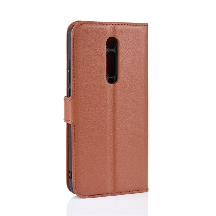 Litchi Skin Leather Phone Cover for Redmi K20 / K20 Pro / Mi 9T / Mi 9T Pro - Brown-6