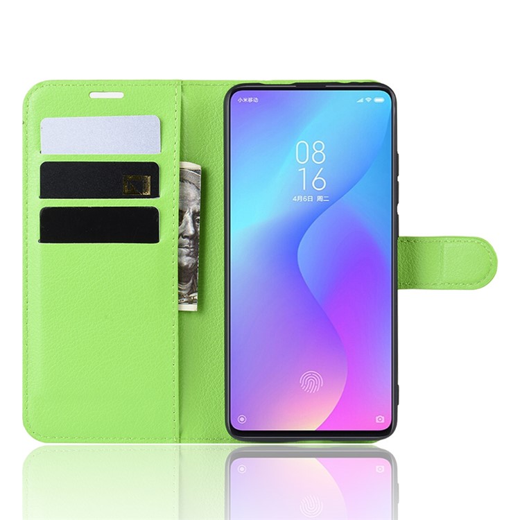 Litchi Skin Leather Phone Cover for Redmi K20 / K20 Pro / Mi 9T / Mi 9T Pro - Green-4