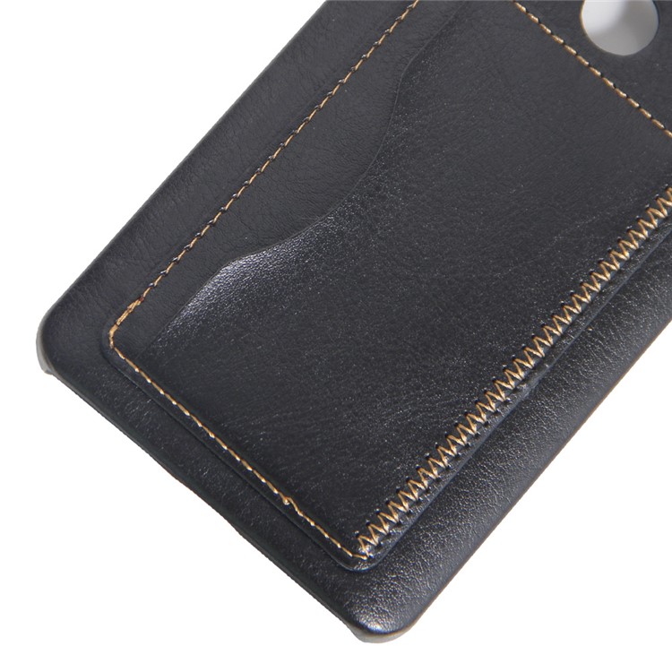 For Xiaomi Mi 5s Plus Card Slot Vintage Leather Coated Hard Case - Black-2