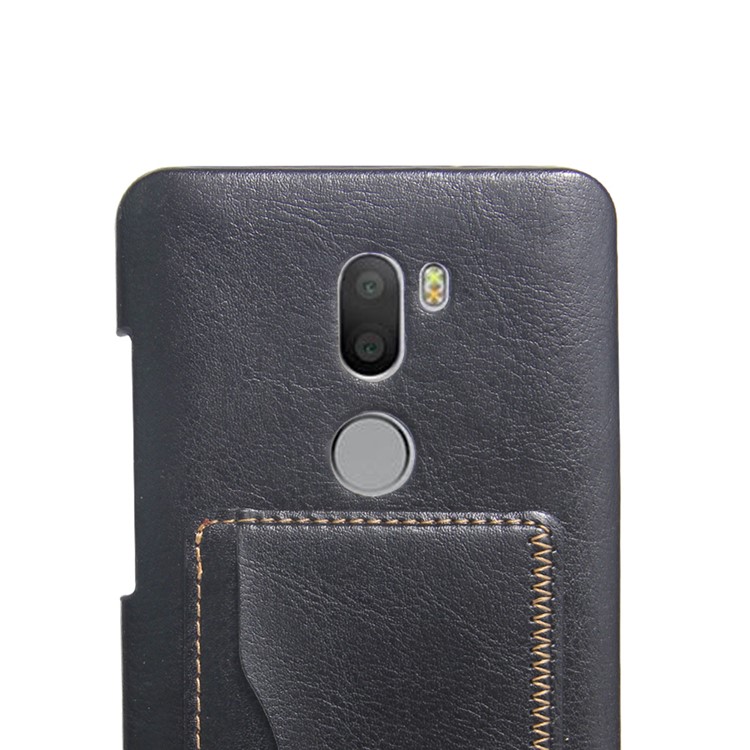 For Xiaomi Mi 5s Plus Card Slot Vintage Leather Coated Hard Case - Black-3