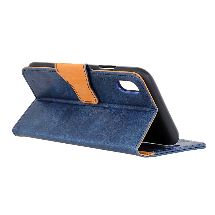 Crazy Horse Texture Magnetic Wallet PU Leather Phone Case for Xiaomi Redmi 7A - Blue-4