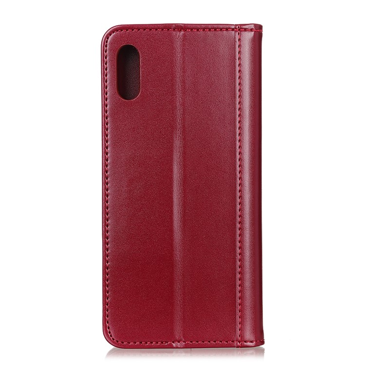 Auto-absorbed Split Leather Wallet Casing for Xiaomi Redmi 7A - Red-7