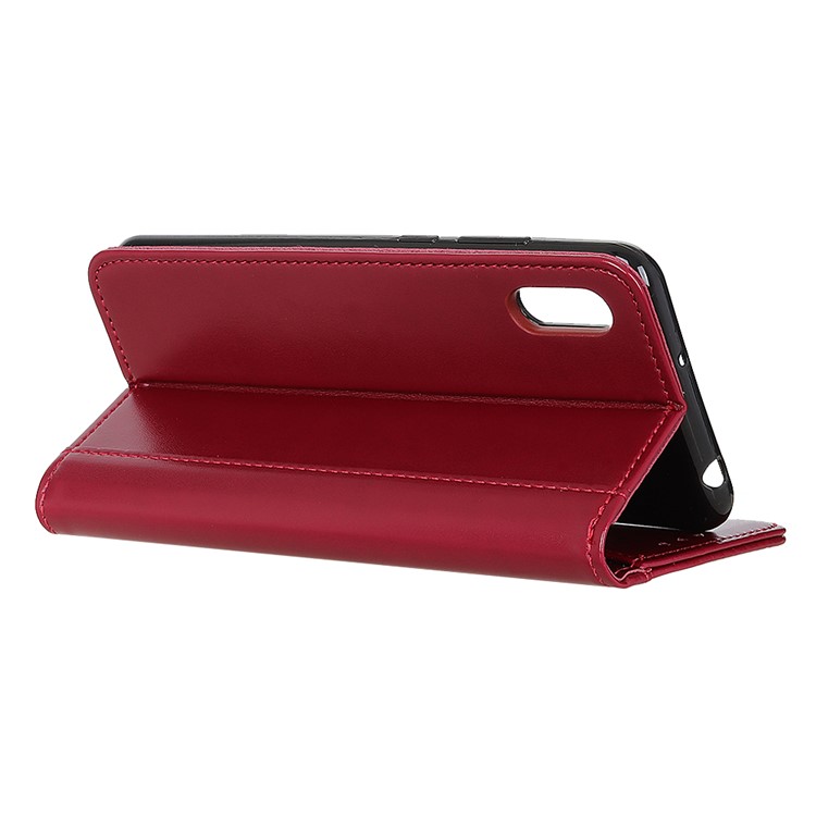 Auto-absorbed Split Leather Wallet Casing for Xiaomi Redmi 7A - Red-8