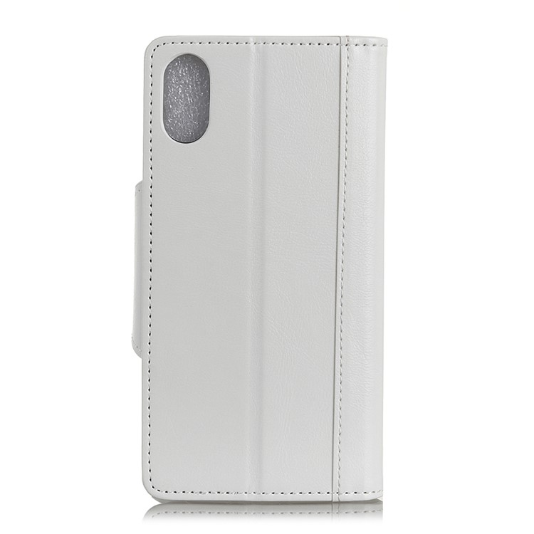 Textured PU Leather Wallet Magnetic Stand Mobile Case for Xiaomi Redmi 7A - White-11